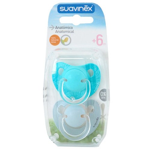 Chupete suavinex latex anatómico +Seis meses 2 ud.